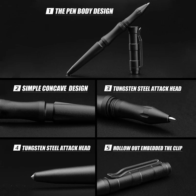 CQB Outdoor Sports Tactical EDC Camping Tool Aluminium Alloy Portable Pen Life-saving Self Defense for Writing or Attack |