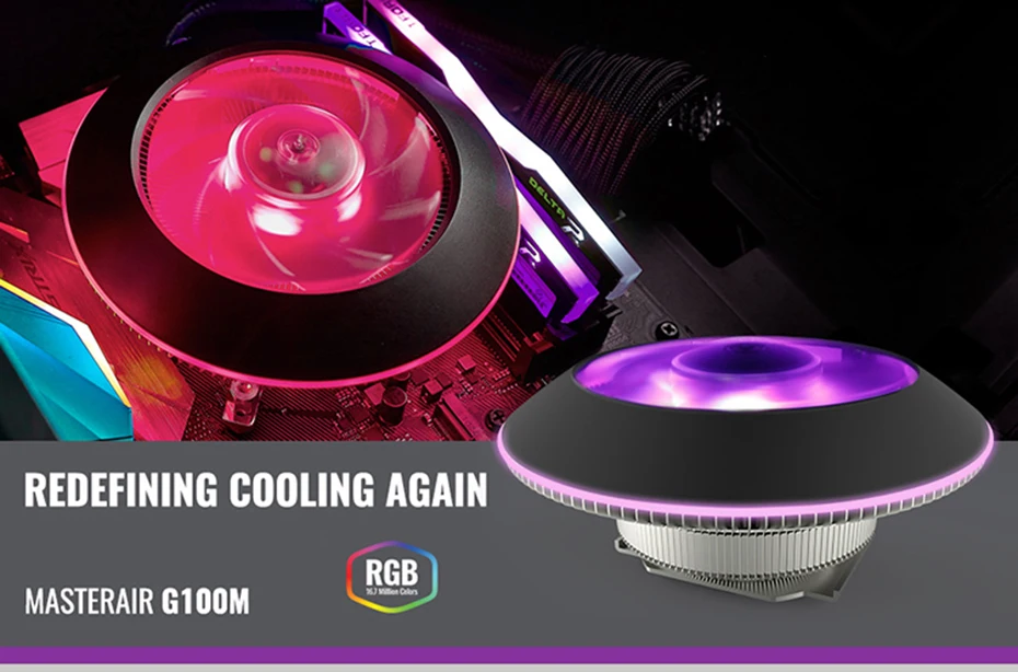 Кулер Cooler Master MAM-G1CN-924PC-R1 G100 блюдце кулер для процессора Intel 115X2011 AMD AM4 AM3 радиатор 10 см 4pin RGB Вентилятор охлаждения