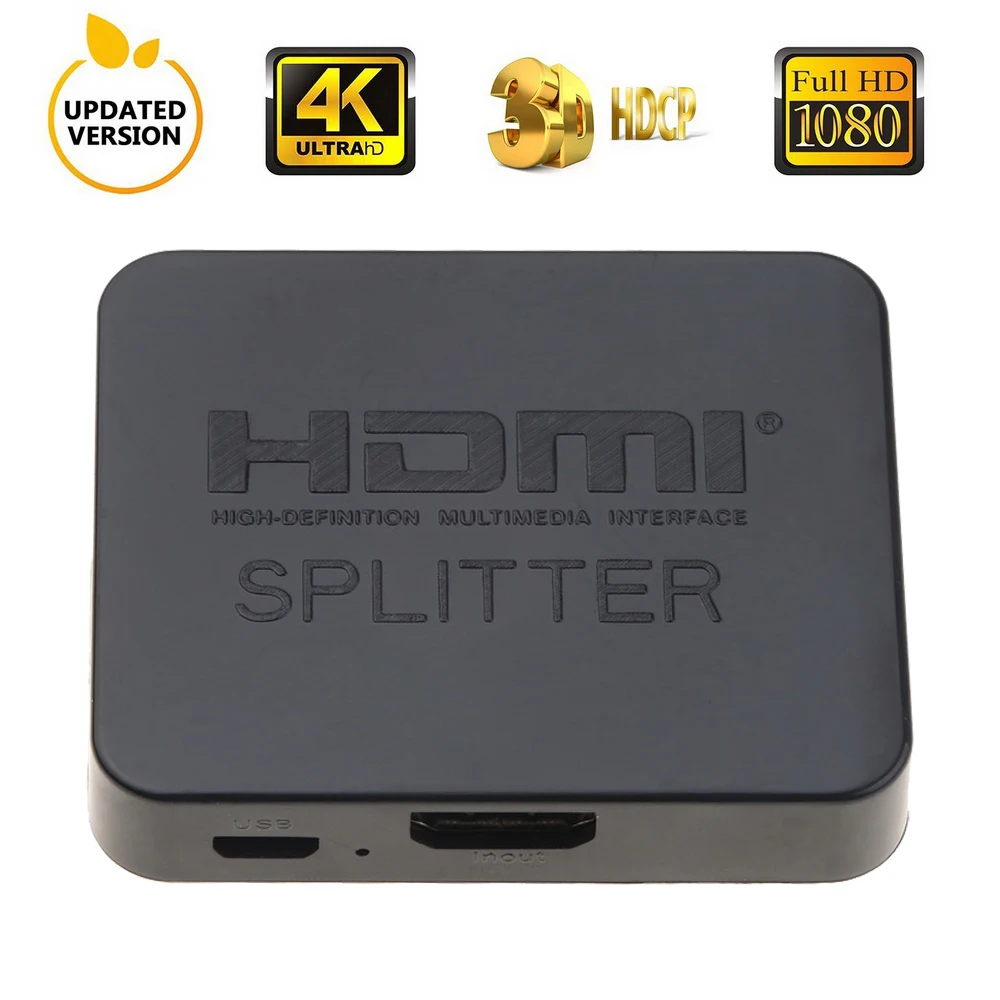KEBIDU 4K сплиттер 1 в 2 out 1080p 1x2 HDCP Стриппер 3D усилитель мощности переключатель для DVD