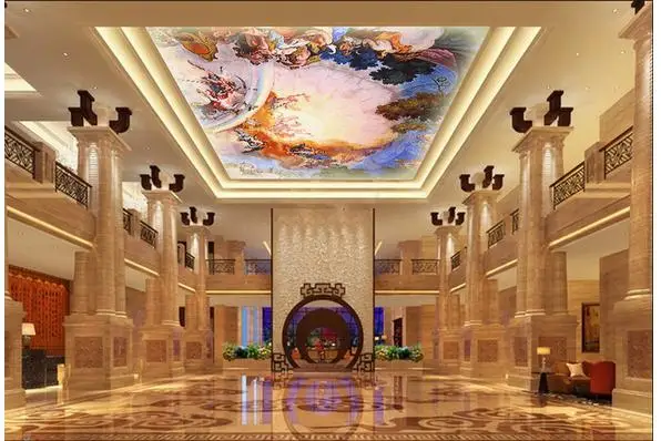 3d фото обои потолочные фрески солнце поднимается Френки на эпохи Возрождения |