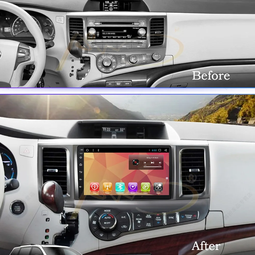 Android 7 1 Автомобильный GPS Радио Navi для Toyota Sienna 2011-2013 автомобильный мультимедийный