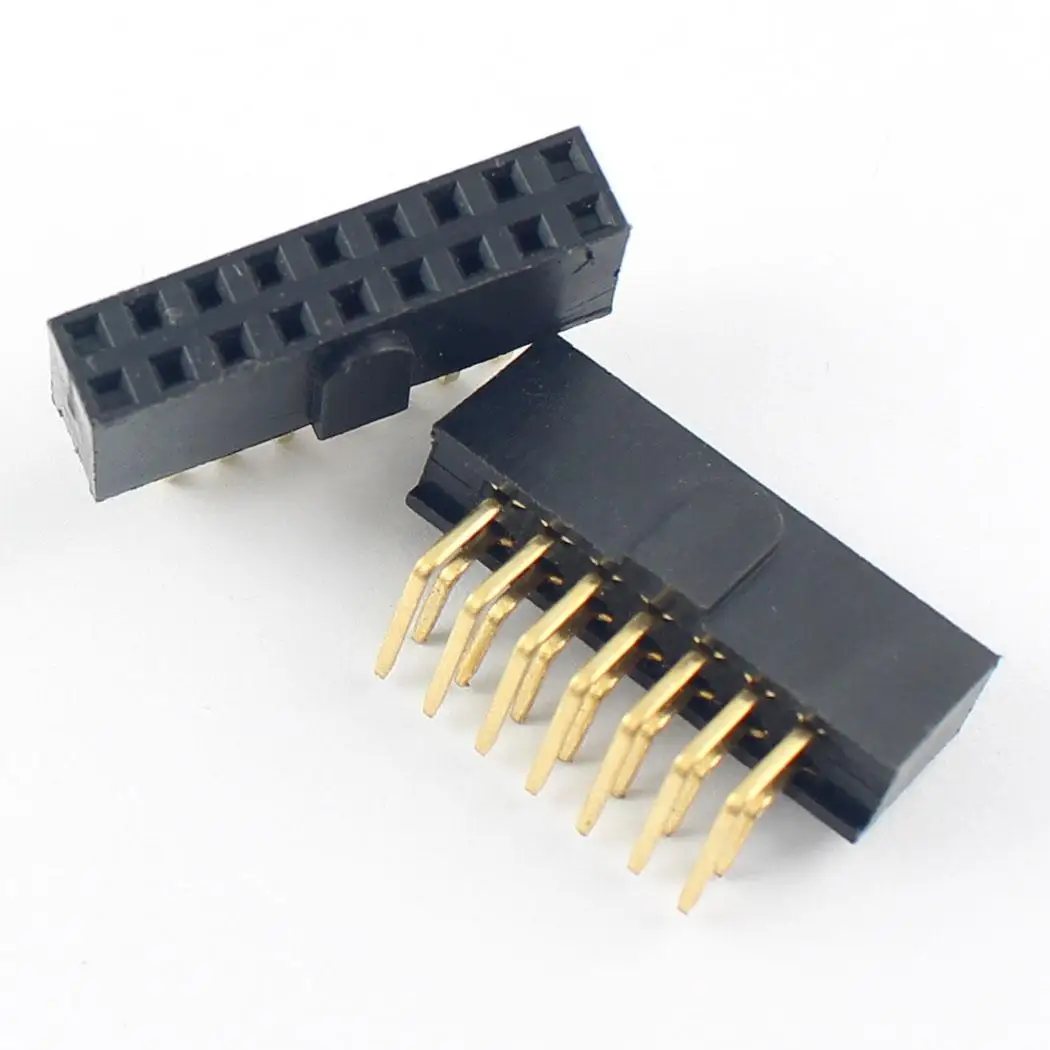 10 шт. 2 54 мм Шаг 2x7 Pin 14 правый угол Женский Заголовок полоса поляризационный