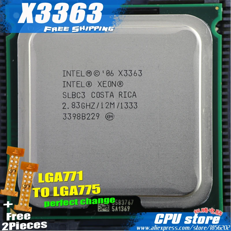Процессор Intel Xeon X3363 2 83 ГГц/12 м/1333 близкий к LGA771 Core Quad Q9500 Q9550 cpu работает на