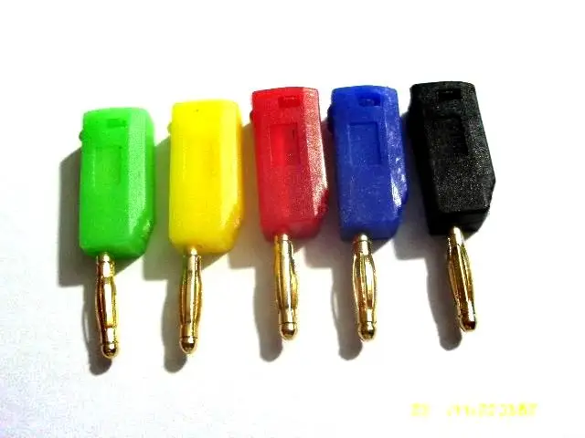 

100pcs 2mm Gold Plated Banana Plug 5 Color