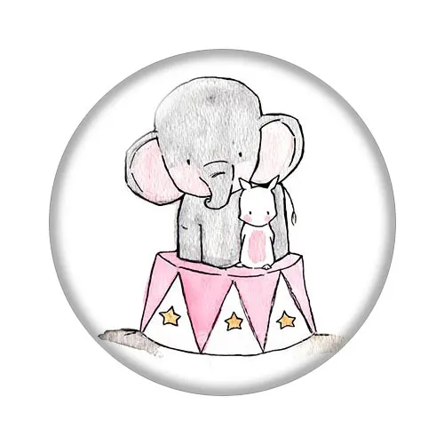 F Красивый милый слон из мультфильма 10 шт смешанный 12 мм/16 мм/18 мм/25 мм круглый стеклянный кабошон демонстрационный плоский задний делая результаты ZB1045 - Цвет: F