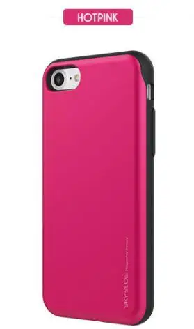 GOOSPERY Sky Slide слот для карт бампер противоударный чехол для iPhone 6 6S 7 8 Plus X - Цвет: hot pink