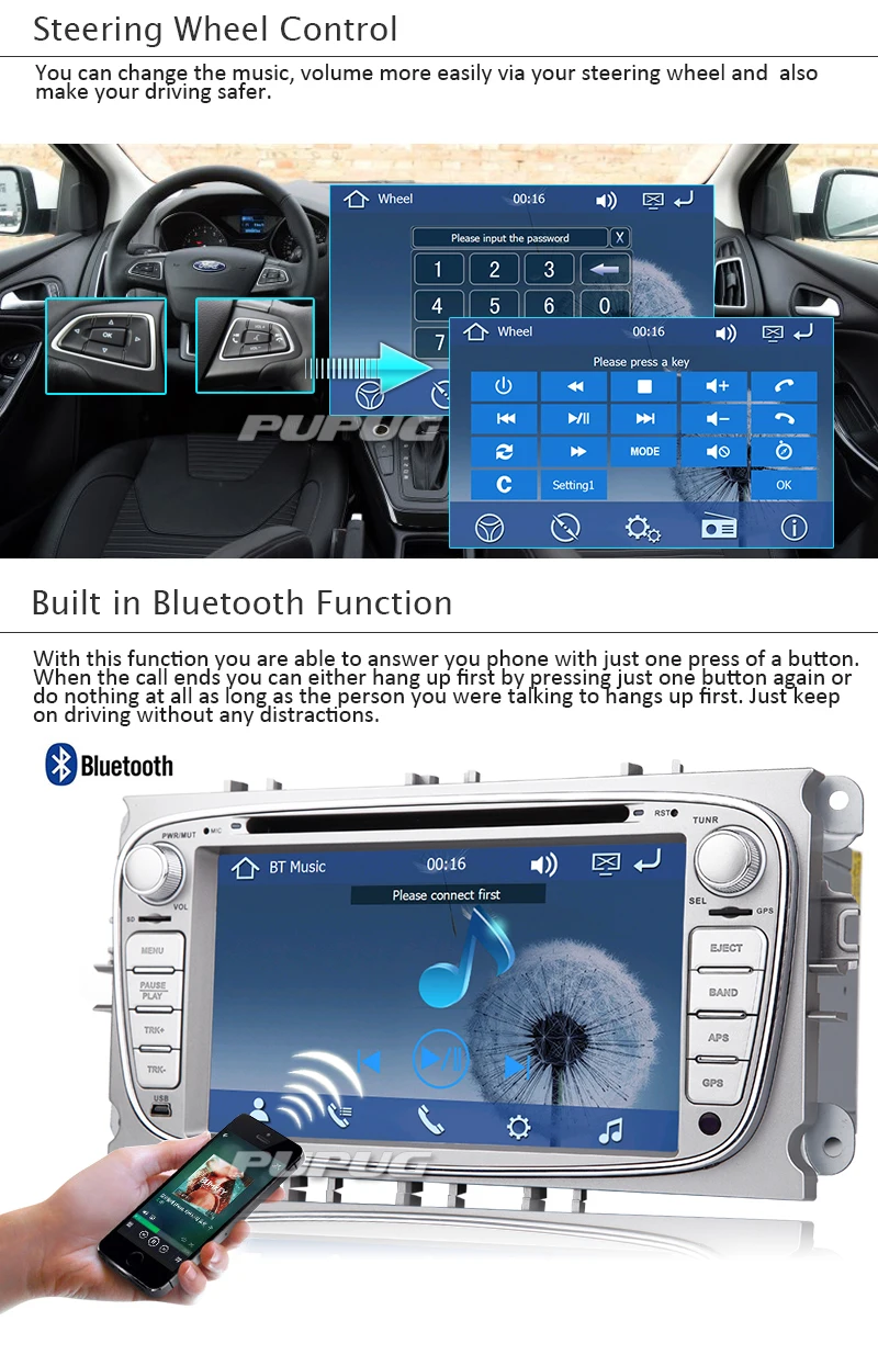 7-дюймовый сенсорный HD экран автомобиля DVD для Ford Mondeo и Fous модель 2012 2013 2014 2015 с GPS