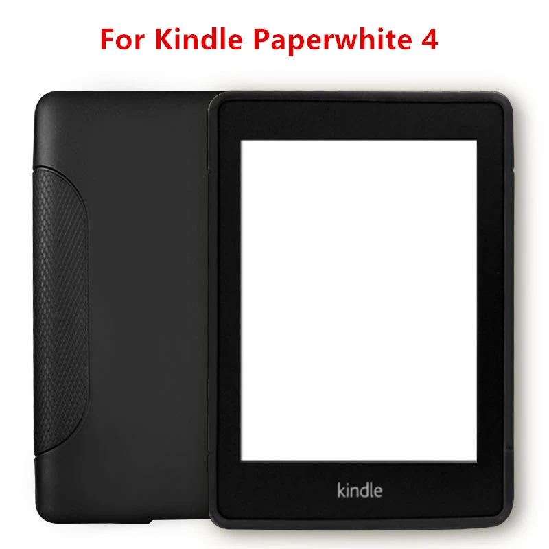 Black 4 Мягкий силиконовый чехол для Kindle Paperwhite 1/2/3/4 Чехол для электронной книги задняя защитная крышка для Amazon Kindle Paperwhite 4 принципиально+ ручка - Цвет: Black 4