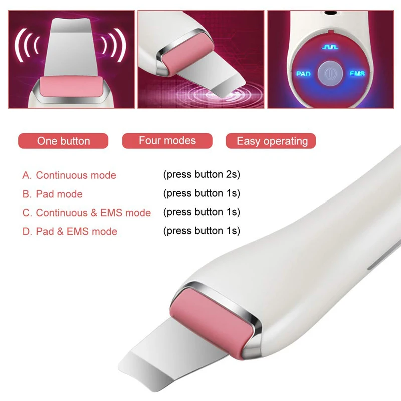 Косметологический ультразвуковой прибор для очищения кожи лица Wireless Ultrasonic Face