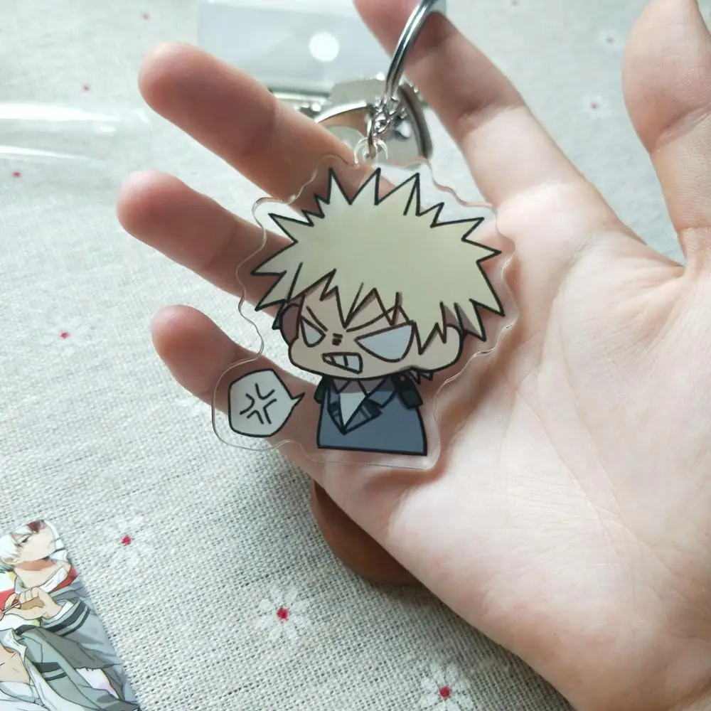 Аниме My Hero academic Todoroki Shoto Bakugou Katsuki Midoriya Izuku эмотикон брелок для косплея акриловая