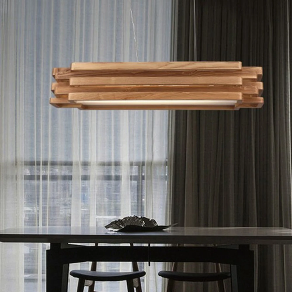 Скандинавские деревянные подвесные светильники настольные прямоугольные для