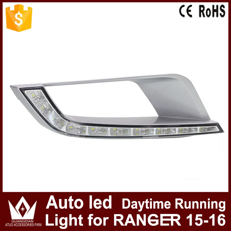 

Tcart 1Set High Power Car LED Daytime Running Light DRL For Ford Ranger 2015 2016 Only White Fog Lamp Auto LED Bumper Headlights