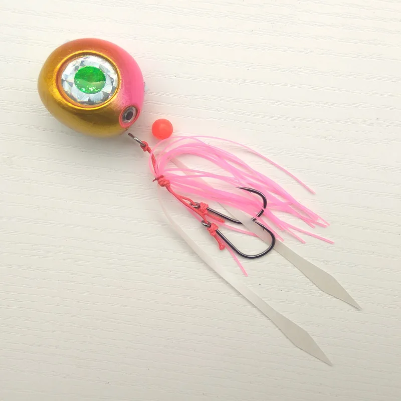 120g pink 1pc 200 г/150 г/120 г/100 г/80 г/60 г/40 г Kabura Pesca Slider Snapper/Sea bream Jig head с юбкой свинец джиг приманка - Цвет: 120g pink 1pc