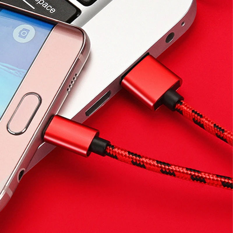 Byleen Red 0 25/1 м Длинные линии микро USB зарядное устройство Быстрая зарядка линия для