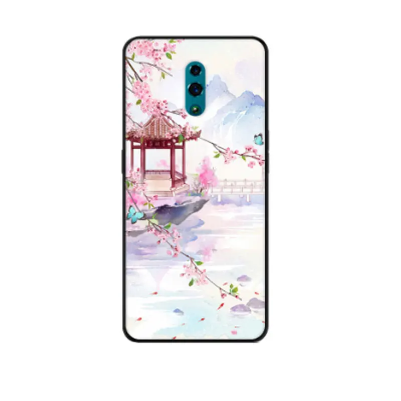 Силиконовый чехол для OPPO Reno 2 Чехлы черные Бампер Мягкий ТПУ задний Ace Case Reno2 Z 10X Zoom
