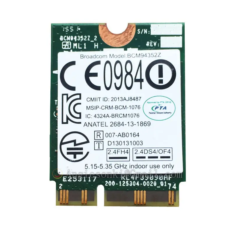 BCM94352Z Беспроводная AC 867 Мбит/с 2 4G и 5G NGFF WIFI карта + BT4.0 Mac 802.11ac 04X602 для LENOVO B50 70 N50 E4030 Y40