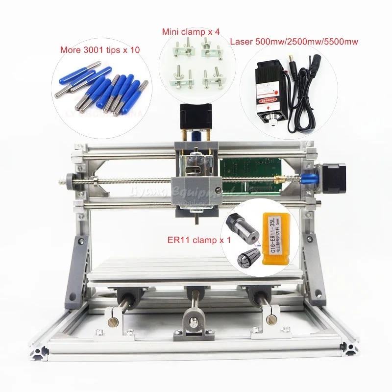 

CNC 2418 3018 PRO without laser or with laser head 500mw/2500mw/5500mw CNC engraving machine Pcb Milling Machine