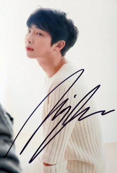 Подписанный Bangtan Boys RP RAP MONSTER фото с автографом LOVE YOURSELF 4*6 дюймов Бесплатная