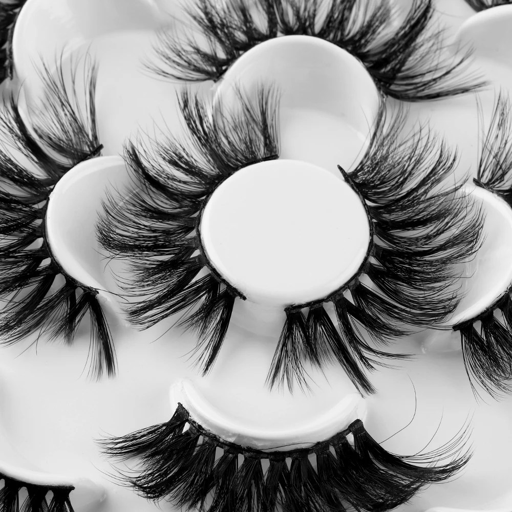 7 Pairs 3D Mink Hair False Eyelashes 25mm Lashes Thick Long Wispy Fluffy Handmade Cruelty-free Mink Eyelash Makeup Tools maquiag