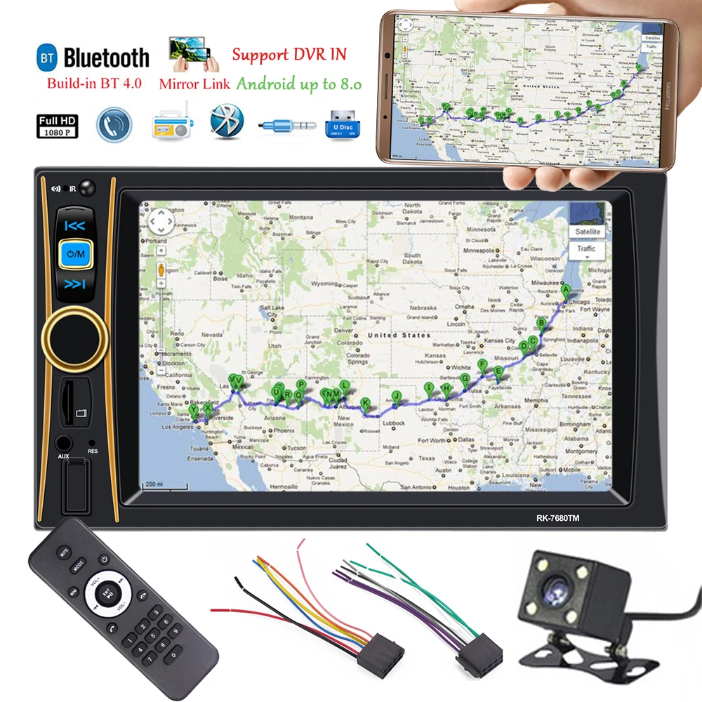 2 Din сенсорный экран 12 В Авторадио плеер Авто аудио Bluetooth стерео Поддержка камеры