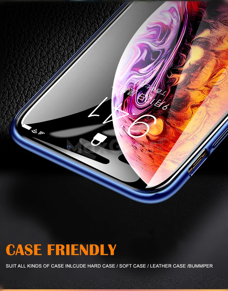 MaxGear закаленное стекло для iPhone XS полное покрытие защитное стекло 9H протектор экрана для iPhone XS Max XR X 6 7 8 plus 6s пленка