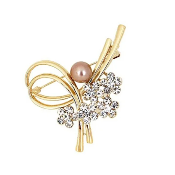 New 2014 Fashion Jewelry Pearl brooch pin silver crystal brooches for woman wedding Free Shipping | Украшения и аксессуары