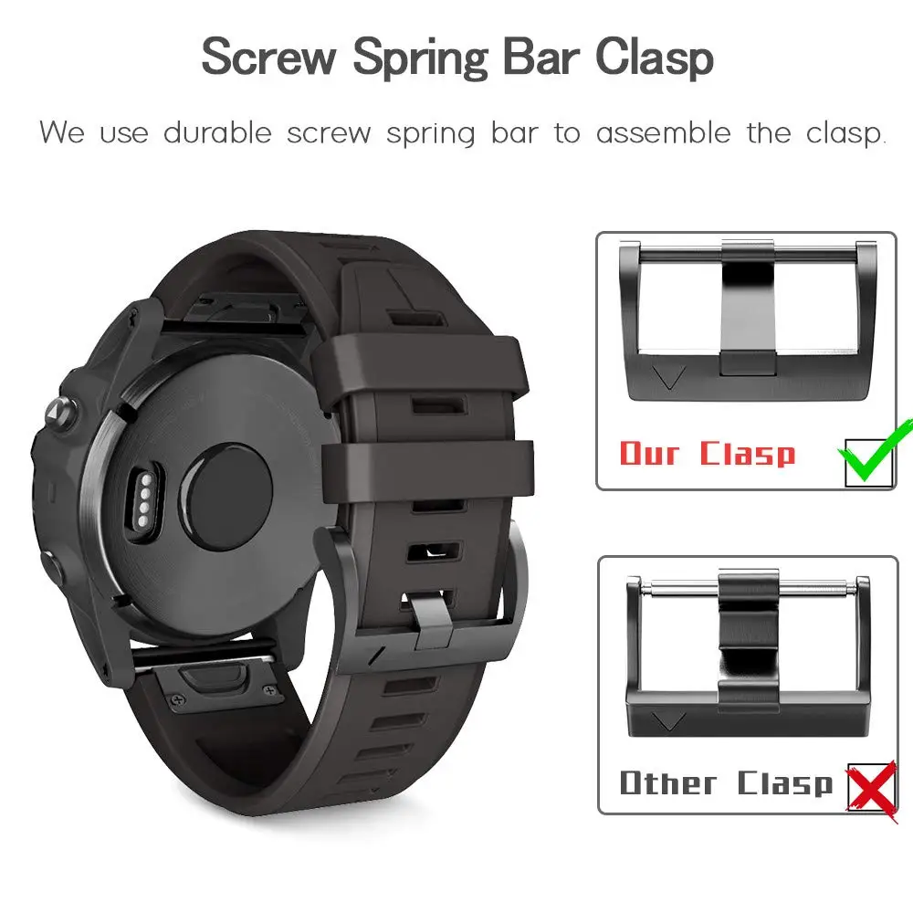 Ремешок для наручных часов 22 мм быстросъемный силиконовый Garmin Fenix 5X Plus/Fenix 5 |