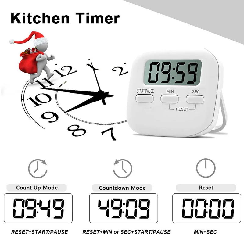 Цифровой кухонный таймер небольшие магнитные таймеры с ЖК дисплеем и подставкой