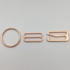 Высокое качество 100 шт.лот розовое золото сплав металлический зажим бюстгальтер кольцо слайдер без никеля и свинца