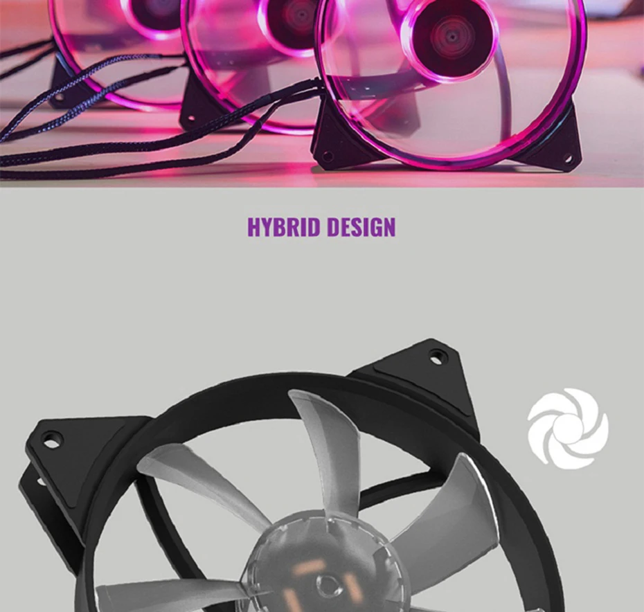 Cooler Master MF140 RGB 14 см RGB 12 В/4PIN чехол для компьютера тихий PWM вентилятор PC cpu кулер радиатор водяного охлаждения 140 мм заменяет вентиляторы
