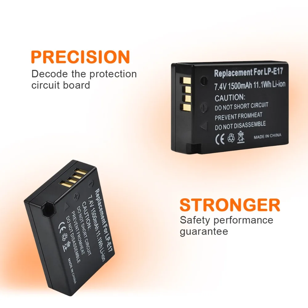 Bonacell 1500 мА/ч, LP-E17 LPE17 LP E17 Перезаряжаемые Батарея с Зарядное устройство для цифровой однообъективной зеркальной камеры Canon EOS M3 M5 750D 760D T6i T6s 800D 8000D поцелуй X8i