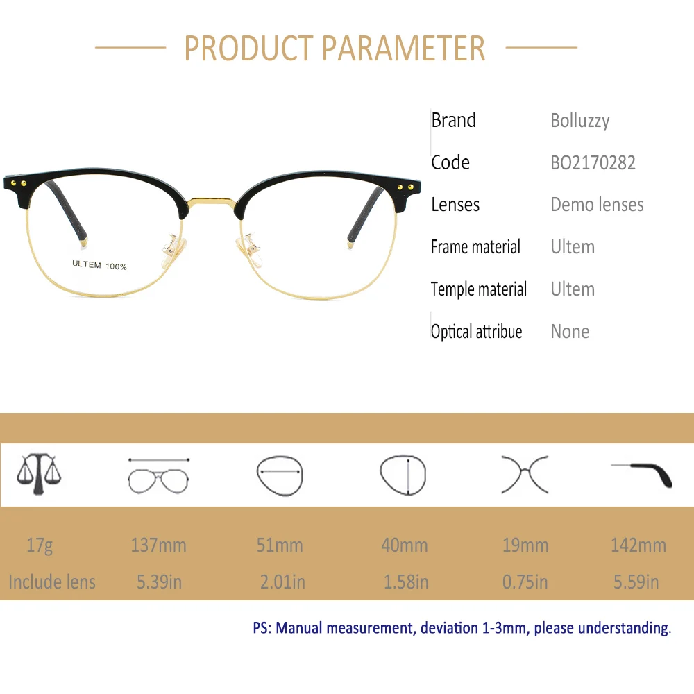 Оправы для очков Ultem для мужчин и женщин Большие оправы для очков с легкими оптическими рецептами Очки большого размера винтажного ретро с оправами для бровей