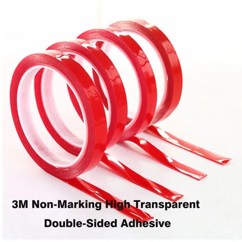 5 Roll 3m Double Sided Adhesive Tape Two Size High Strength Acrylic Transparent No Traces Sticker Car Fixed Wall Clock Hook |