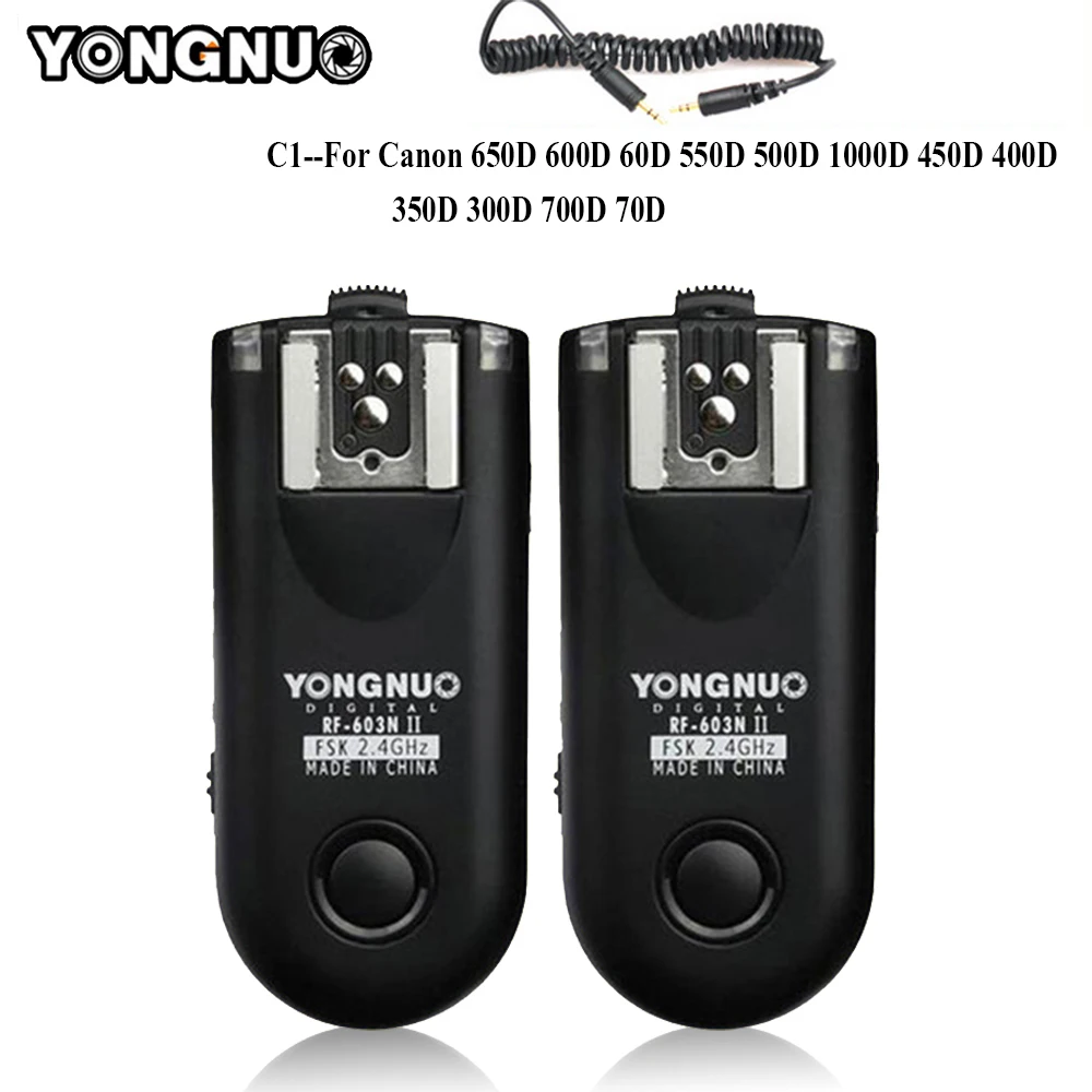 Беспроводной дистанционный триггер YONGNUO RF-603 II C1 для Canon 1100D 1000D 600D 700D 650D 100D 550D 500D 450D