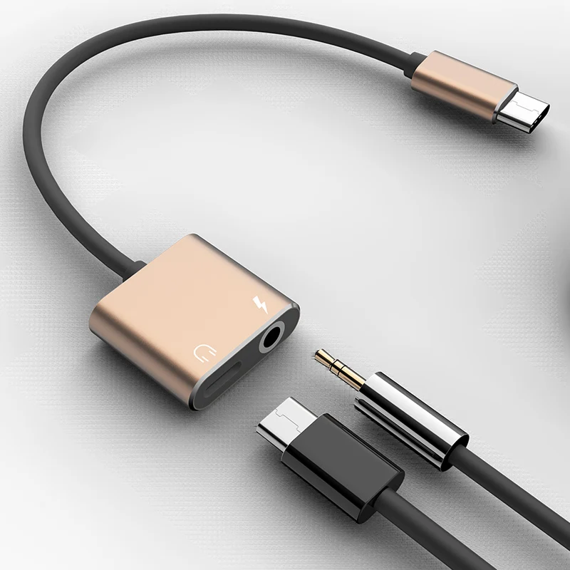 12cm Type C to Audio Charging Adapter Aluminum Alloy TypeC 3.5mm & USB Splitter | Мобильные телефоны и аксессуары