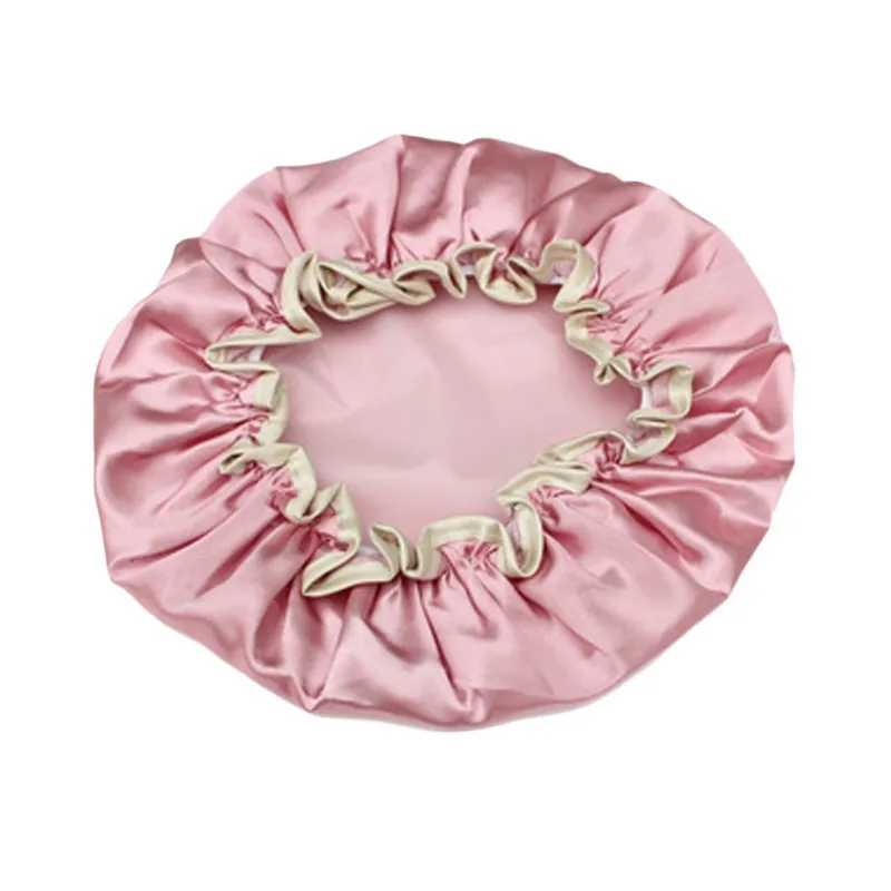 F Толстые Для женщин будущей матери Satin Шапки красочные шапочки для ванной, душа волосяной покров двойные непромокаемые купальные Кепки - Цвет: F