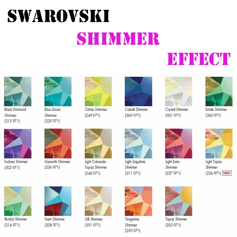 Новый эффект эринит мерцание (360 SHIM) Кристалл от Swarovski элементы (ss5 ss30) (без горячей