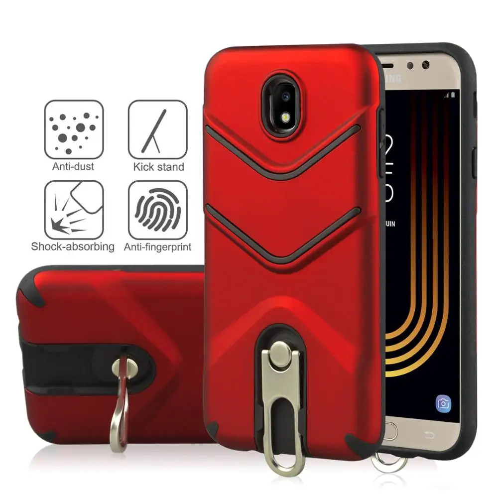 Shock Absorption Anti Skid TPU+PC Scrub With Rotating Bracket Mobile Phone Case For Samsung Galaxy J7 Pro Dirt Resistant |
