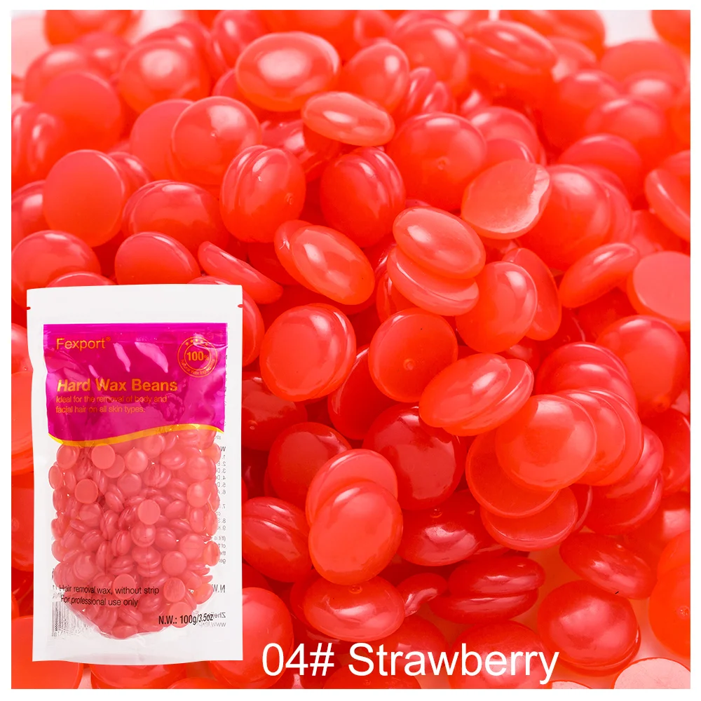 Strawberry 100 г воск для депиляции в гранулах твердый воск для мужчин и женщин бикини удаление волос без полосок твердый воск бисер - Цвет: Strawberry