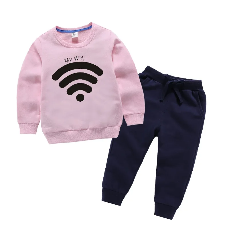 Children's clothes spring autumn toddler baby sports suit cotton letter long sleeve t - shirt + trousers boys and girls | Детская