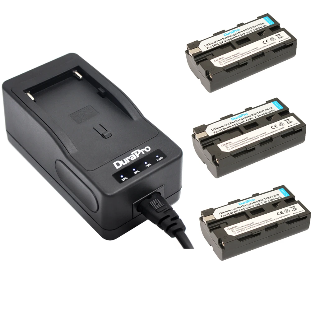 3pcNP F550 NP F570 литий ионная аккумуляторная батарея + LED быстрое зарядное устройство