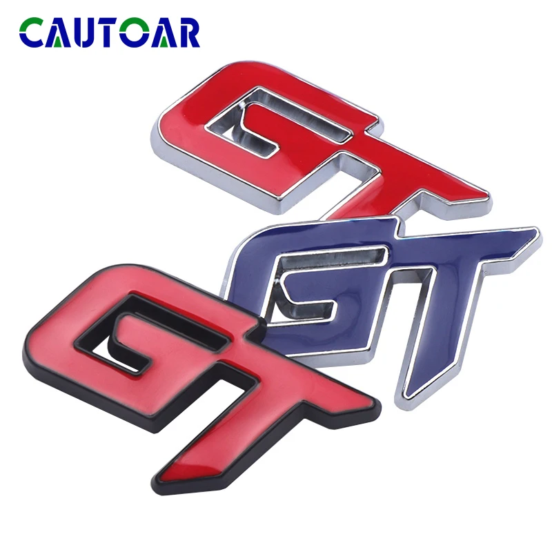 Стайлинг автомобиля 3D металлическая эмблема GT наклейки на переднюю решетку хром