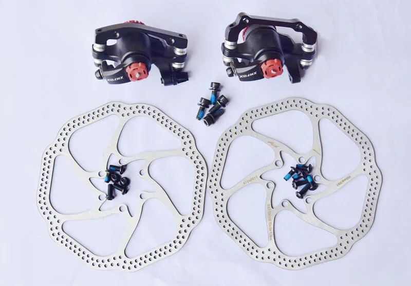 a Set and HS1 160mm XMFOX 3,0 велосипедный тормоз горный MTB тормозной суппорт для велосипеда тормозные колодки Передние Задние G3/HS1 дисковый ротор разные для Avid BB7/BB5 части велосипеда - Цвет: a Set and HS1 160mm