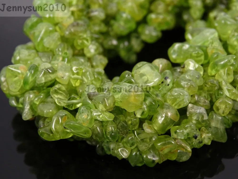 

Natural Olivine Gems stone 5-8mm Freeformed Chip Beads 35'' for Jewelry Making Crafts 5 Strands/Pack