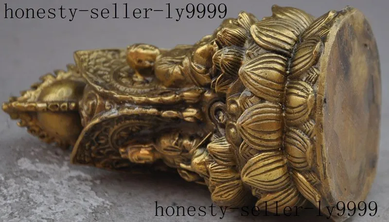 

Christmas Tibet Buddhism Brass Shakyamuni Kwan-Yin Guan Yin 3 god Buddha seat lotus Statue Halloween