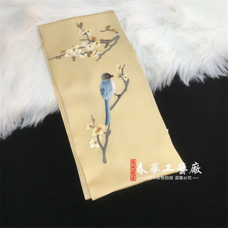 

Silk mulberry hand-embroidered peony silk scarf