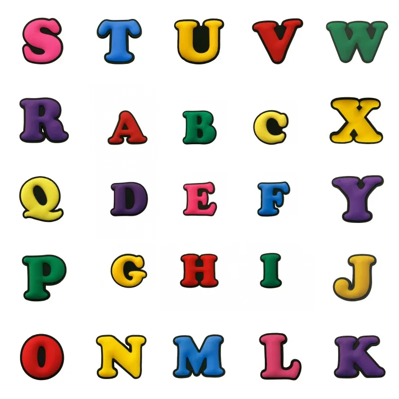 186 mix50pcs 50 шт./лот Мики Мстители обувь талисманы Алфавит пряжки подходят группы браслет КРОК талисманы JIBZ единороги кнопки для обуви Дети Рождественский подарок - Цвет: 186 mix50pcs