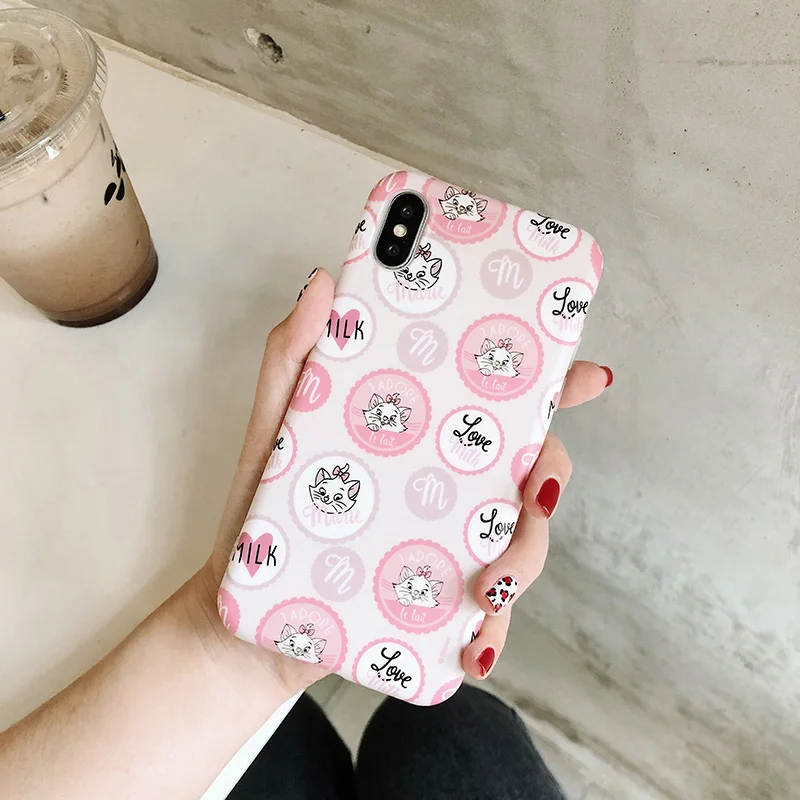 9 Милый розовый мягкий силиконовый чехол для телефона Marie Cat для iphone 6, 6s, 6 s, 7, 8 plus, чехол с героями мультфильмов для iphone X, XR, XS, MAX, чехол - Цвет: 9