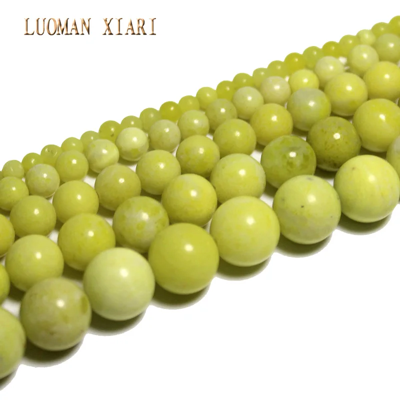 Оптовая продажа желтый горчичный камень натуральный бисер для изготовления