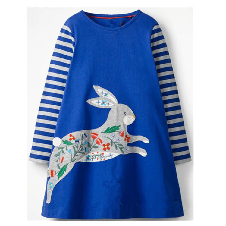 Jumping meters Cartoon Hedgehog Long Sleeve Kids Dresses For Girls Fall Autumn Spring Clothes Children 1-6 Years |